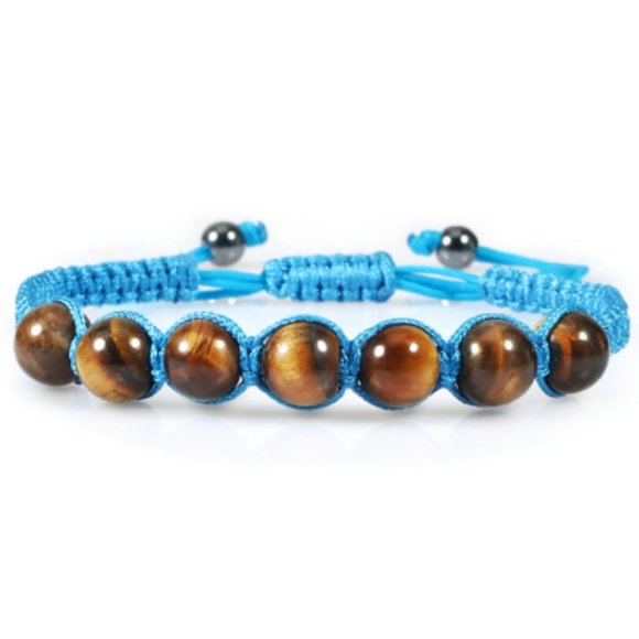Tiger Eye Bracelet,Shamballa Bracelet,Drawstring Bracelet,Tiger Eye Gemstone 8mm - Picture 1 of 1